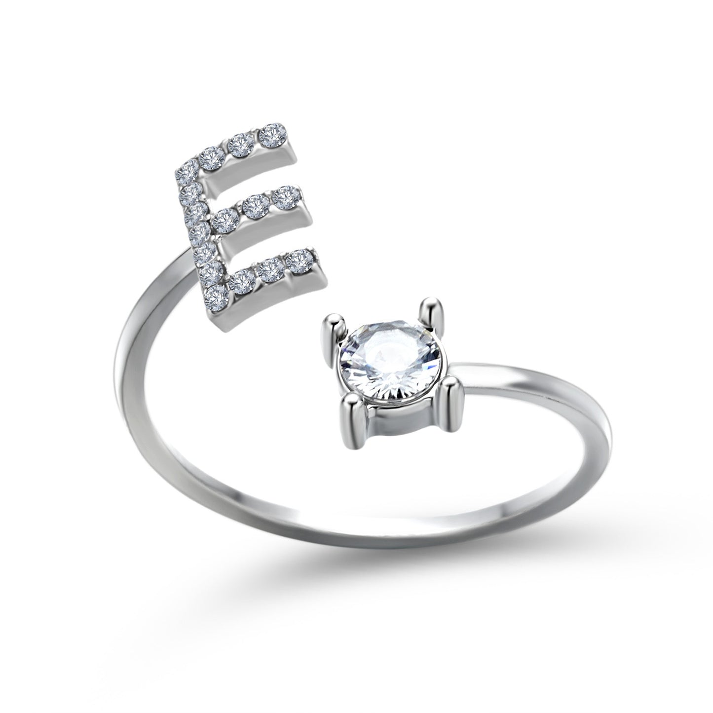 Adjustable ring with initials 26 letters