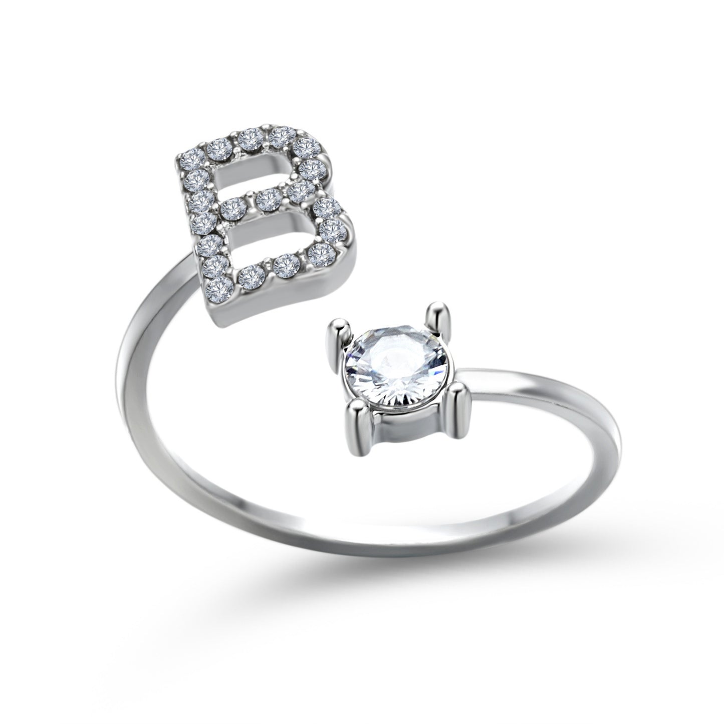 Adjustable ring with initials 26 letters
