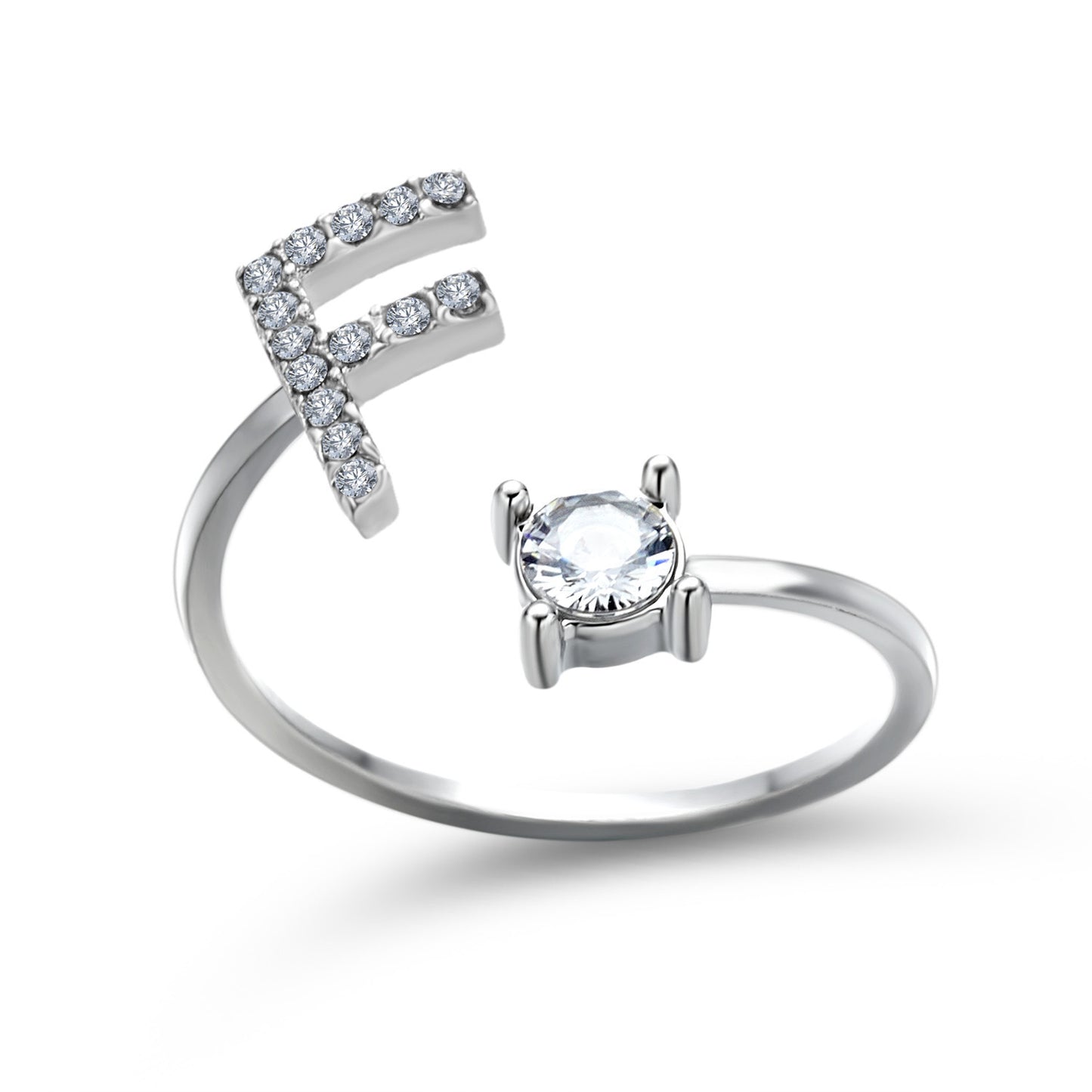 Adjustable ring with initials 26 letters