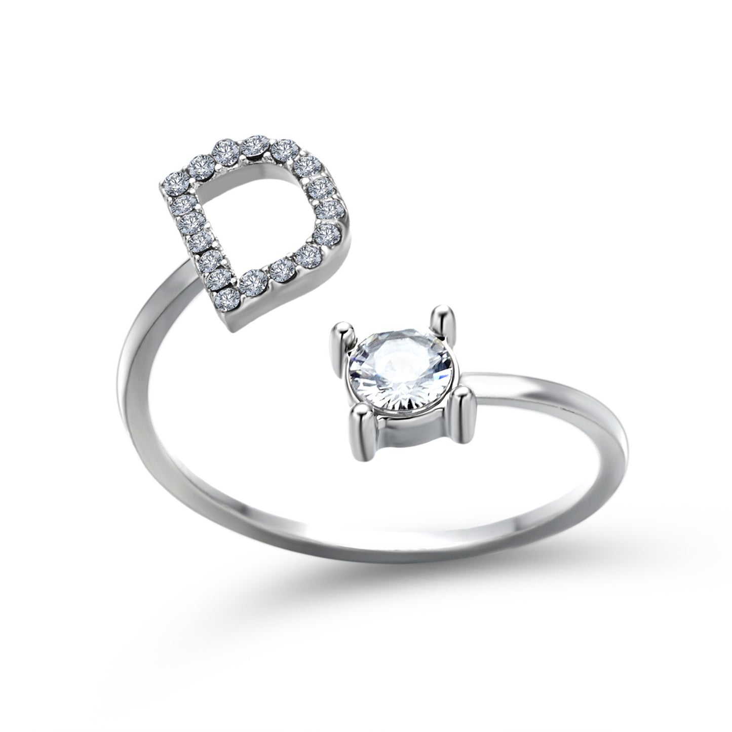 Adjustable ring with initials 26 letters