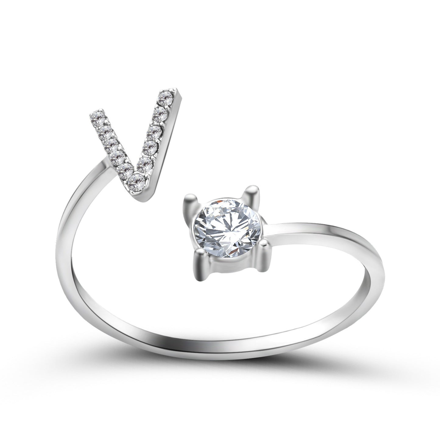 Adjustable ring with initials 26 letters