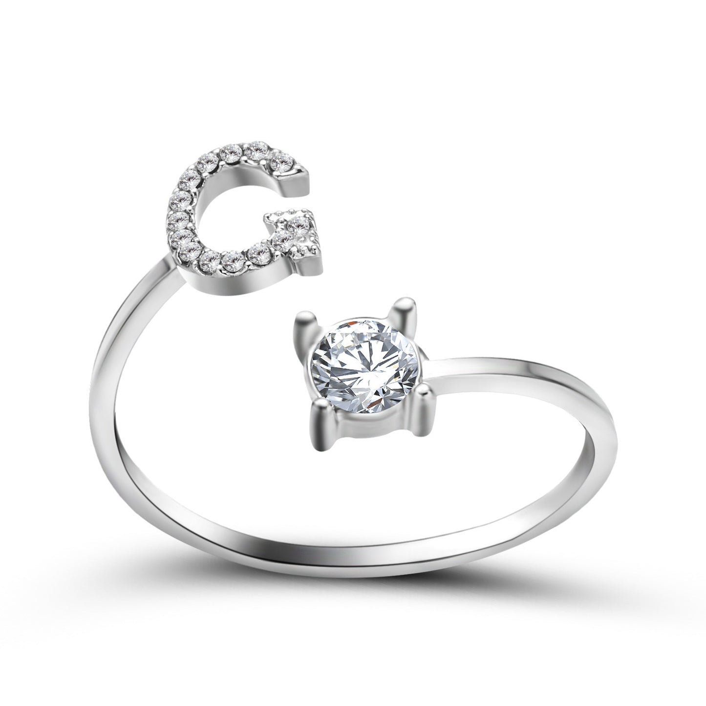 Adjustable ring with initials 26 letters