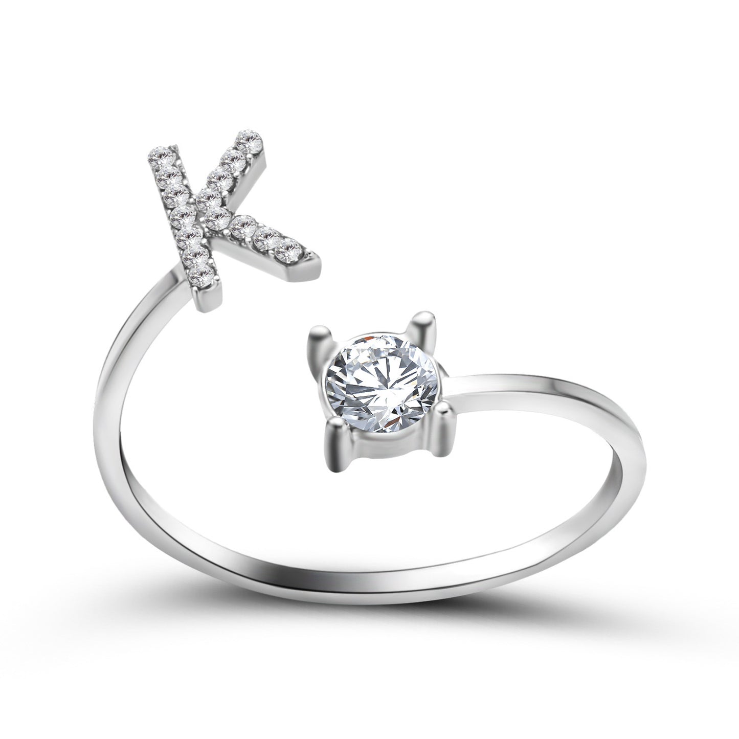Adjustable ring with initials 26 letters