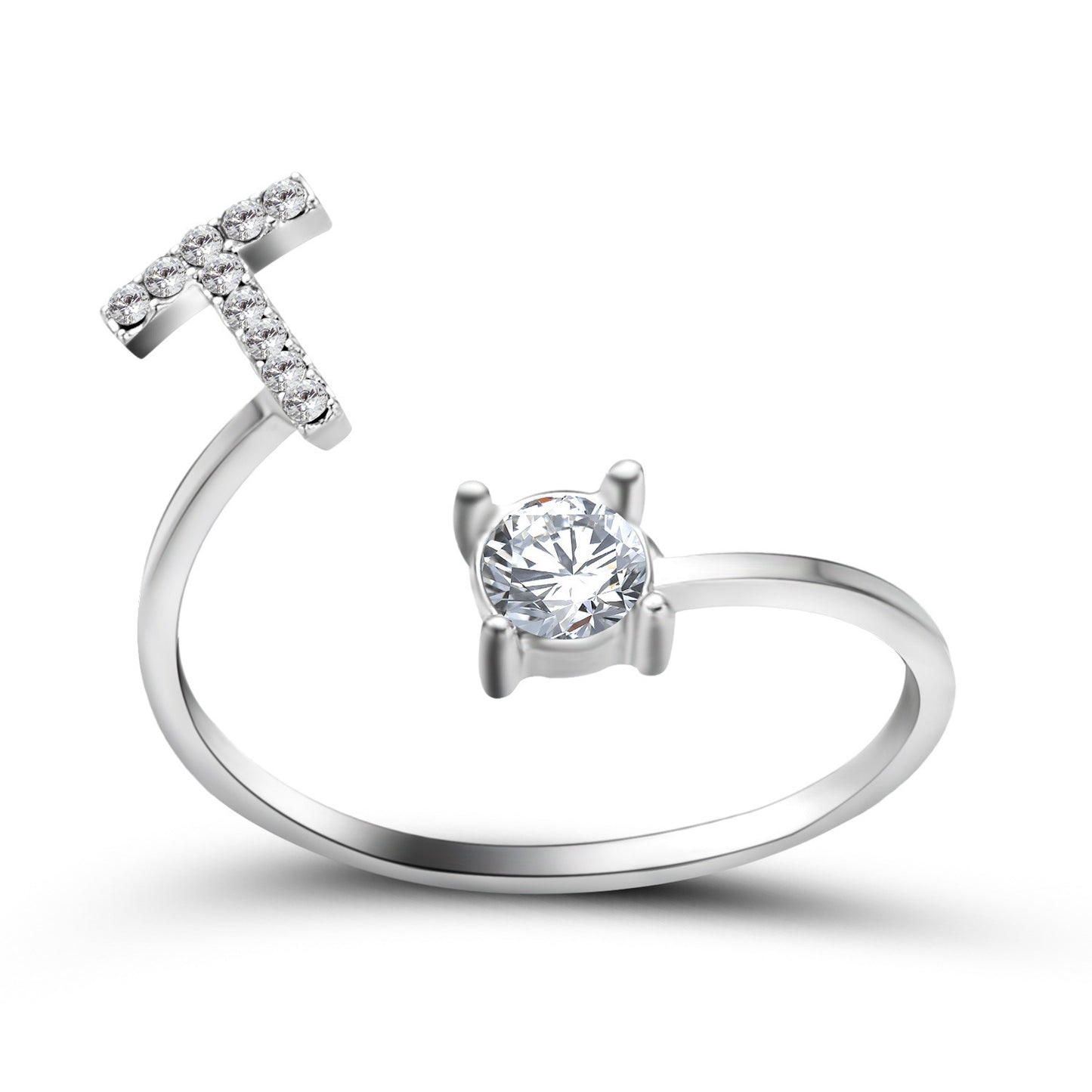 Adjustable ring with initials 26 letters
