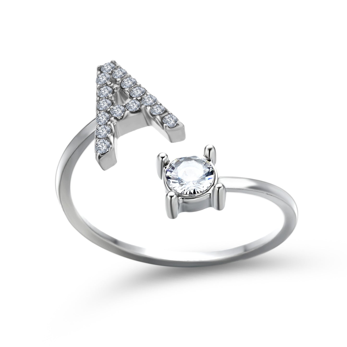 Adjustable ring with initials 26 letters