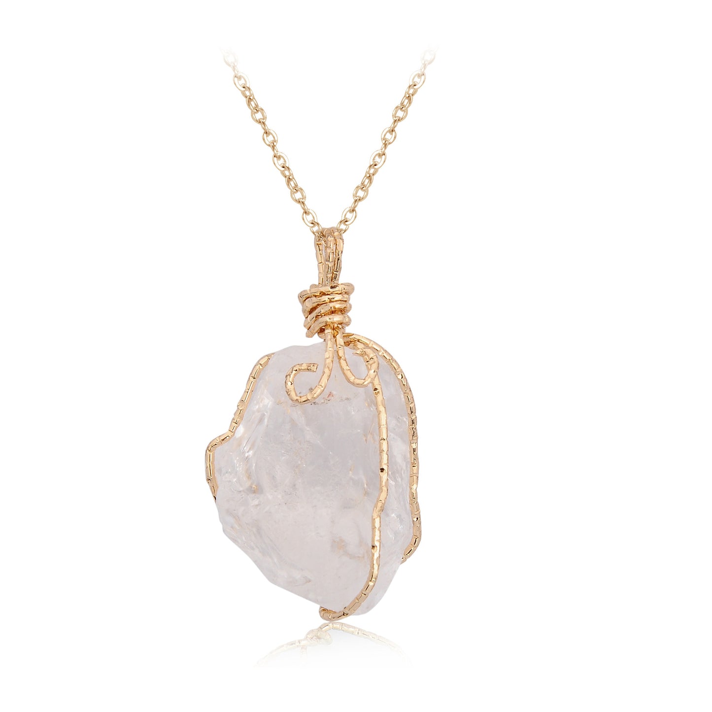Pendente con pietra naturale irregolare grezza collana