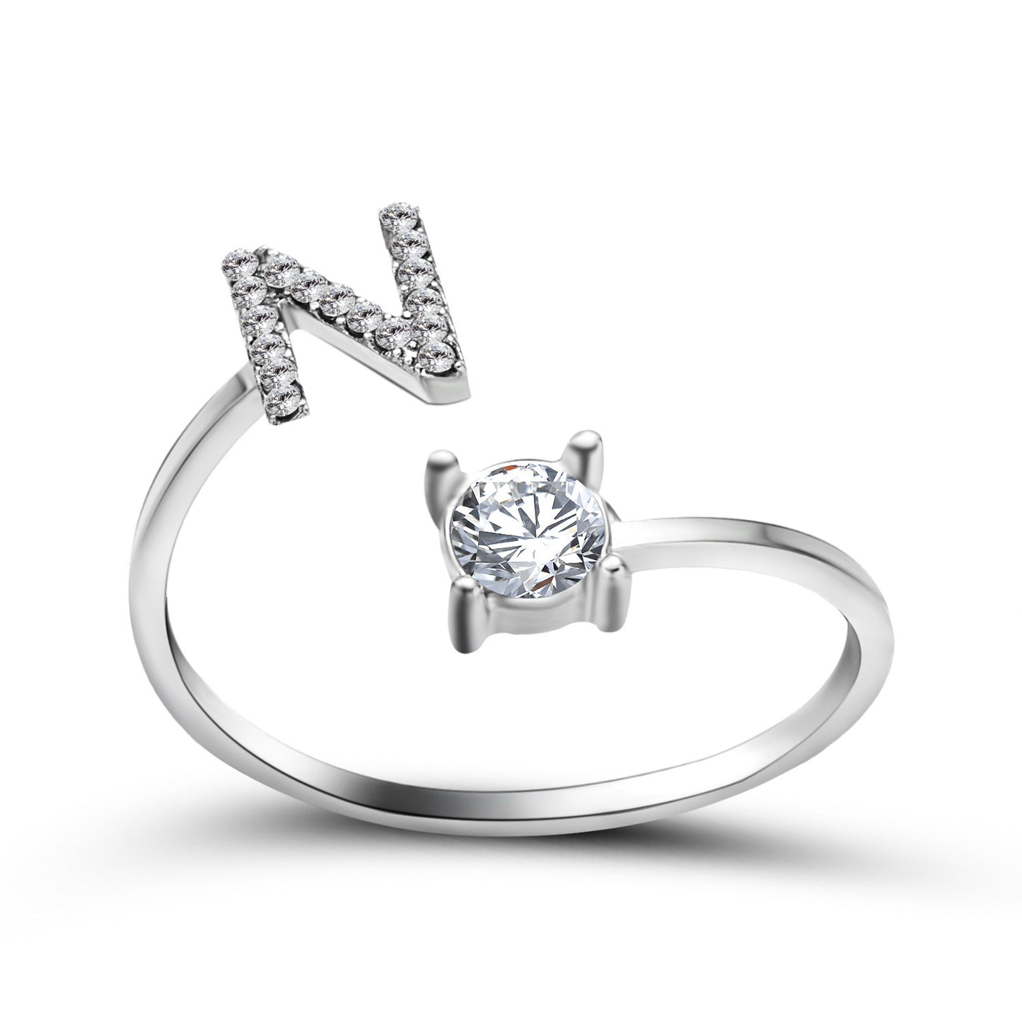 Adjustable ring with initials 26 letters