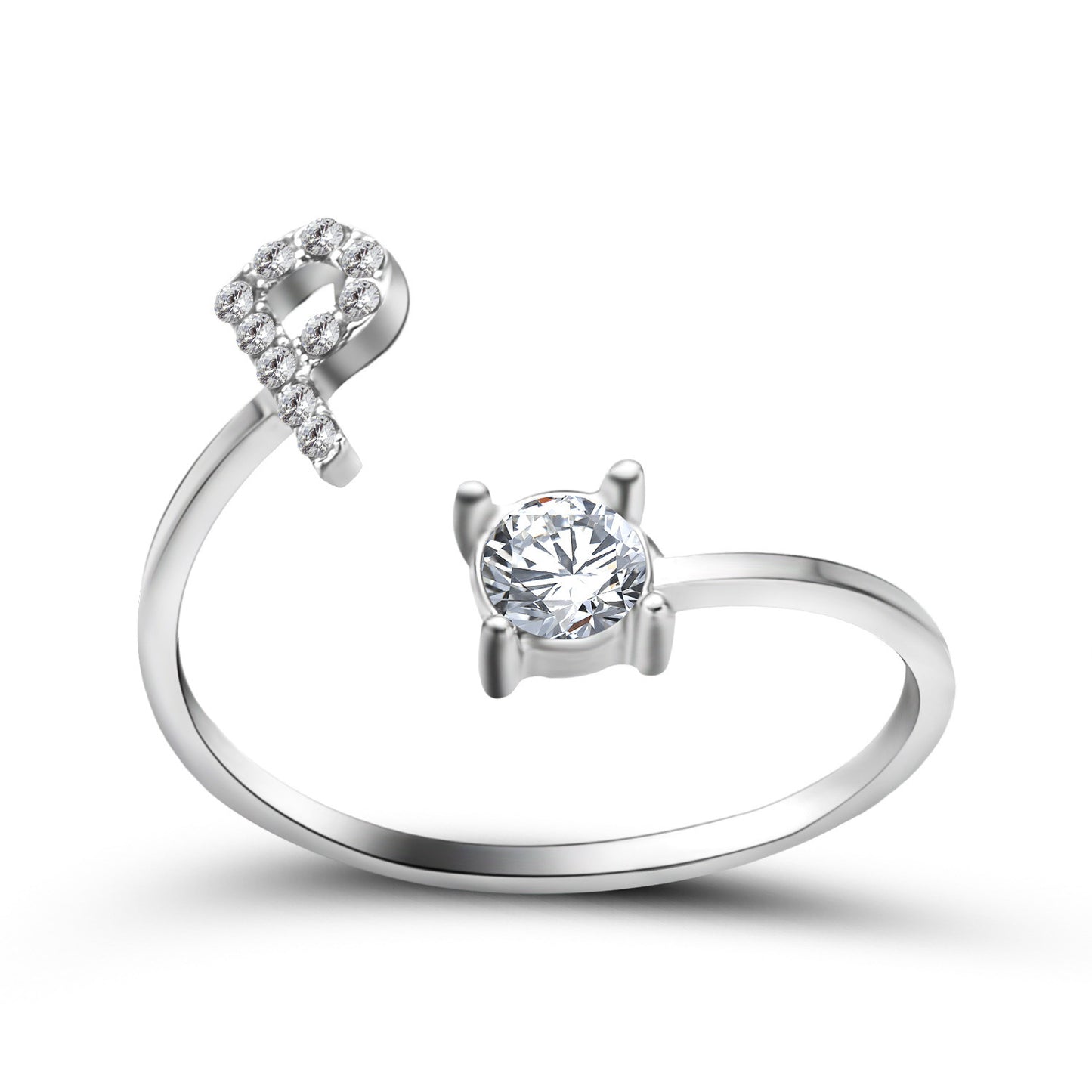 Adjustable ring with initials 26 letters