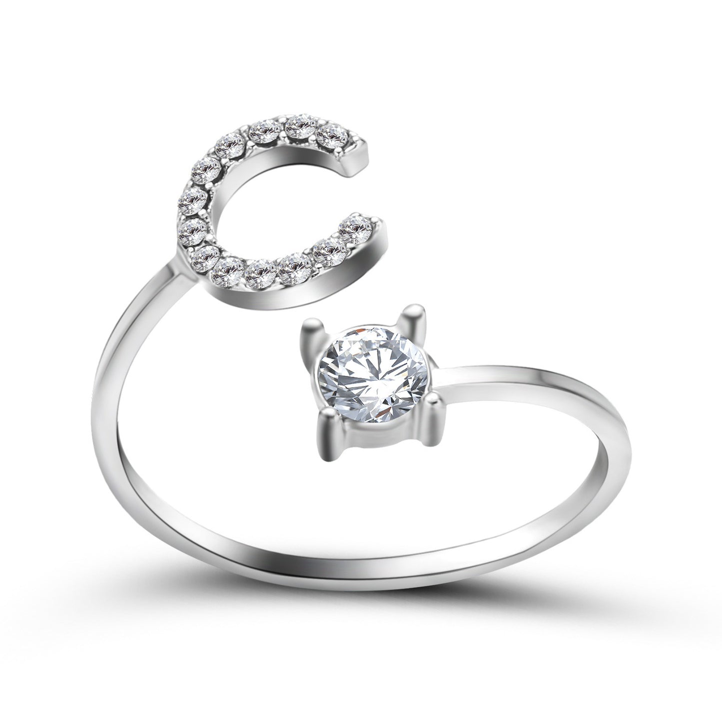 Adjustable ring with initials 26 letters