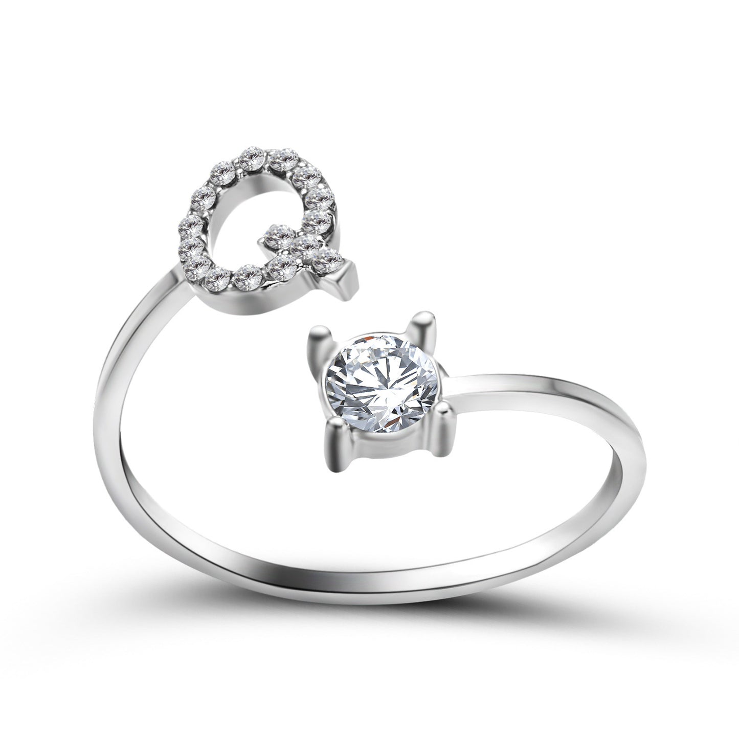 Adjustable ring with initials 26 letters