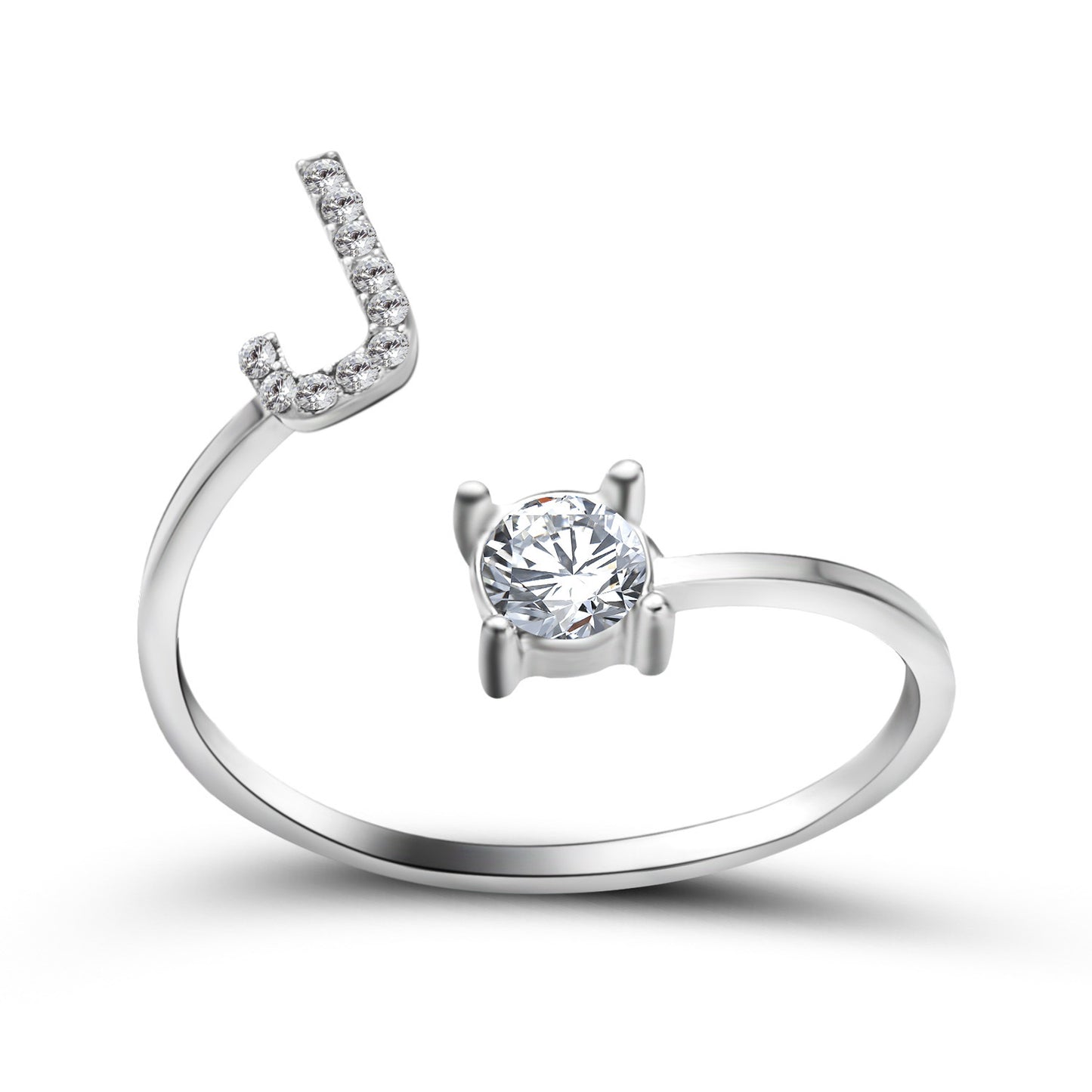 Adjustable ring with initials 26 letters