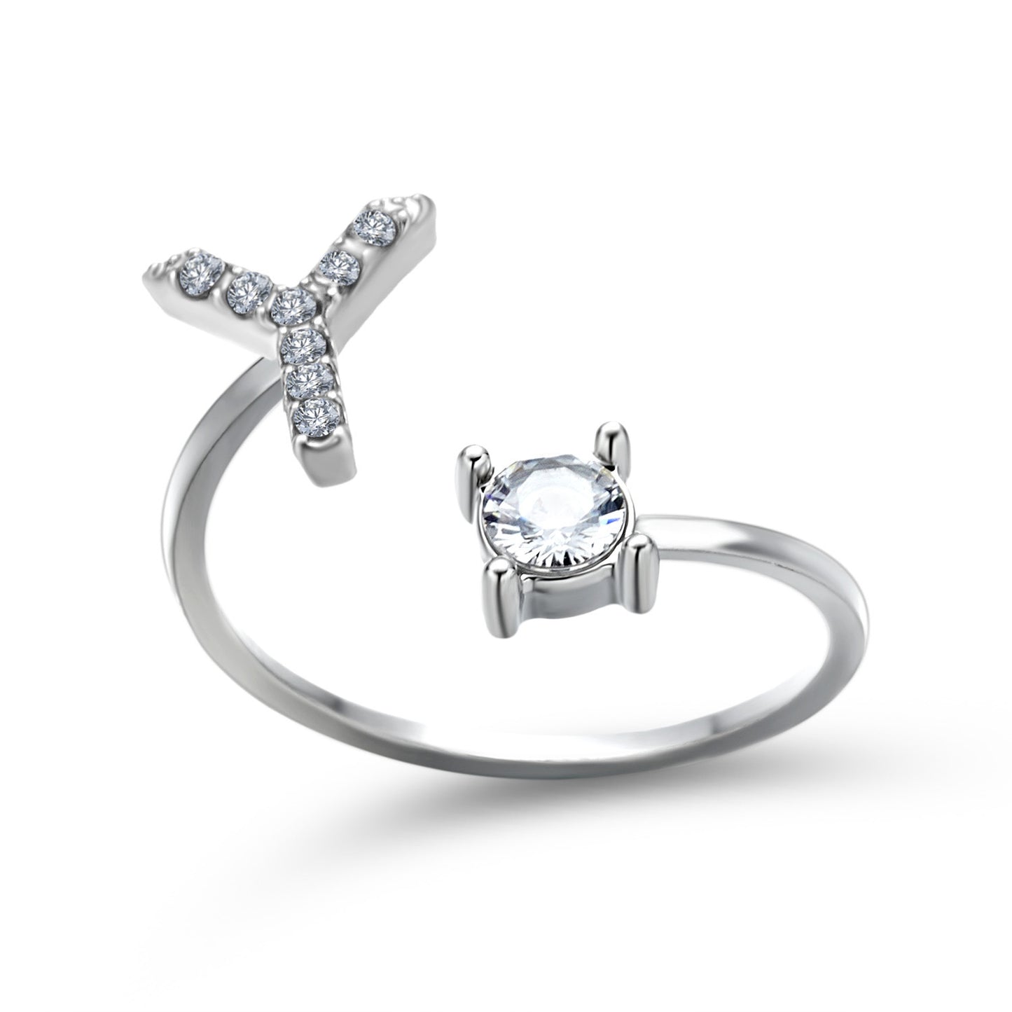 Adjustable ring with initials 26 letters