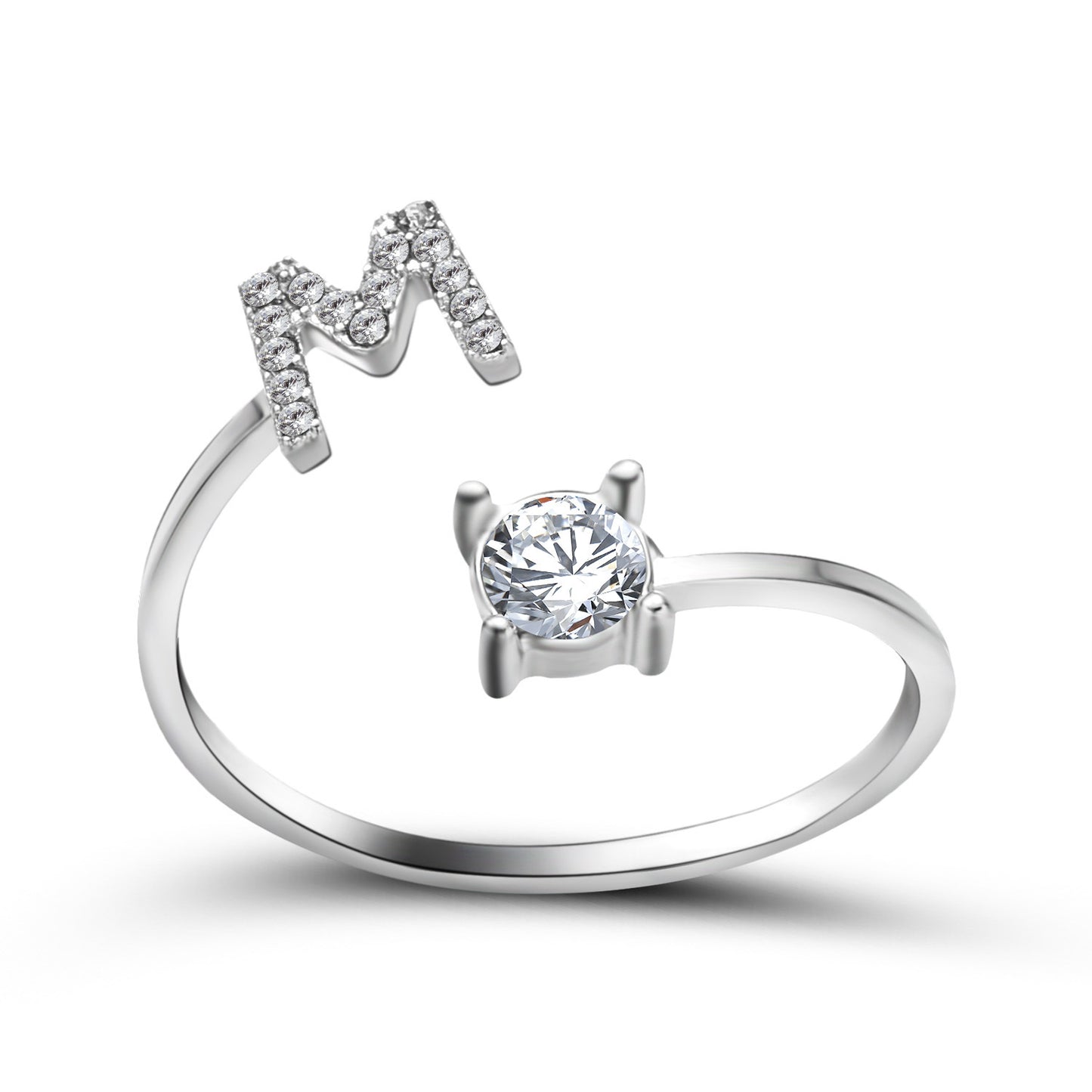 Adjustable ring with initials 26 letters