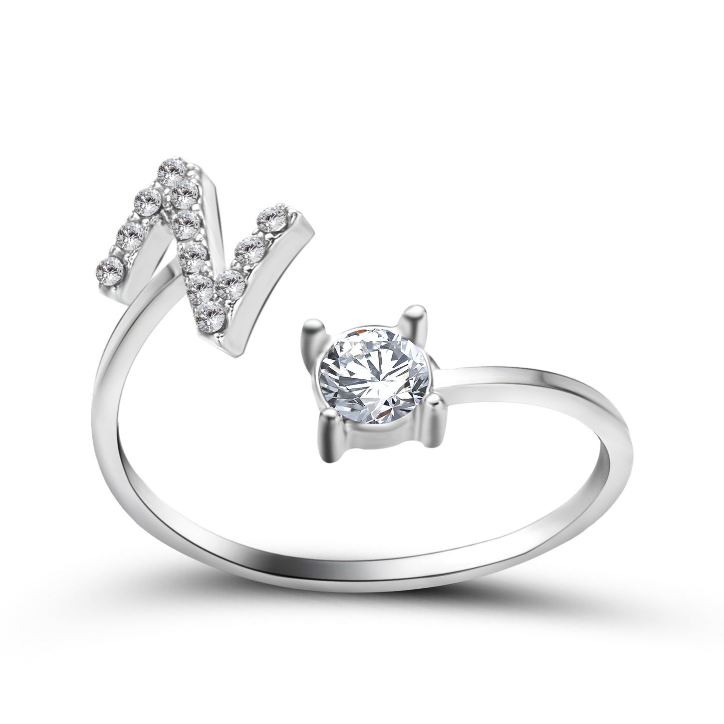Adjustable ring with initials 26 letters