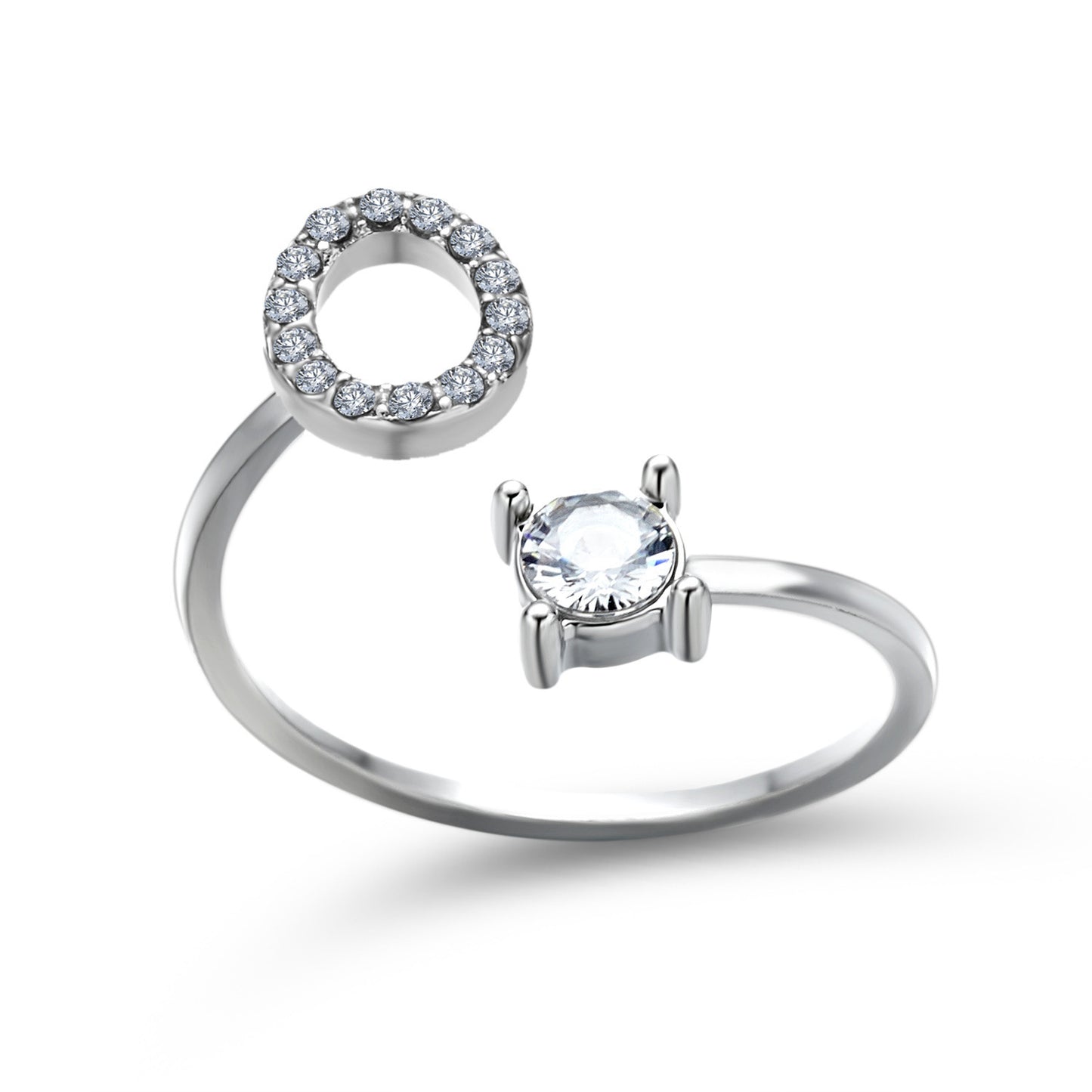 Adjustable ring with initials 26 letters