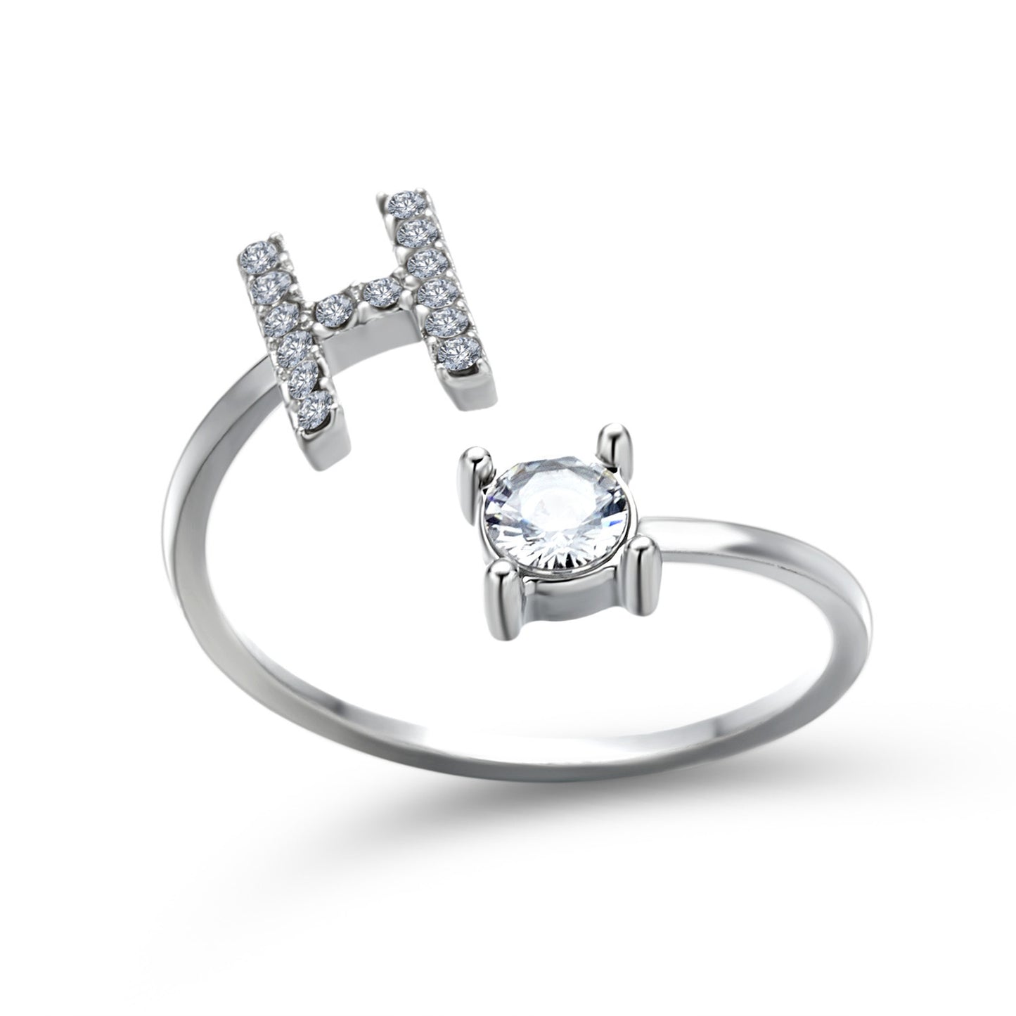 Adjustable ring with initials 26 letters