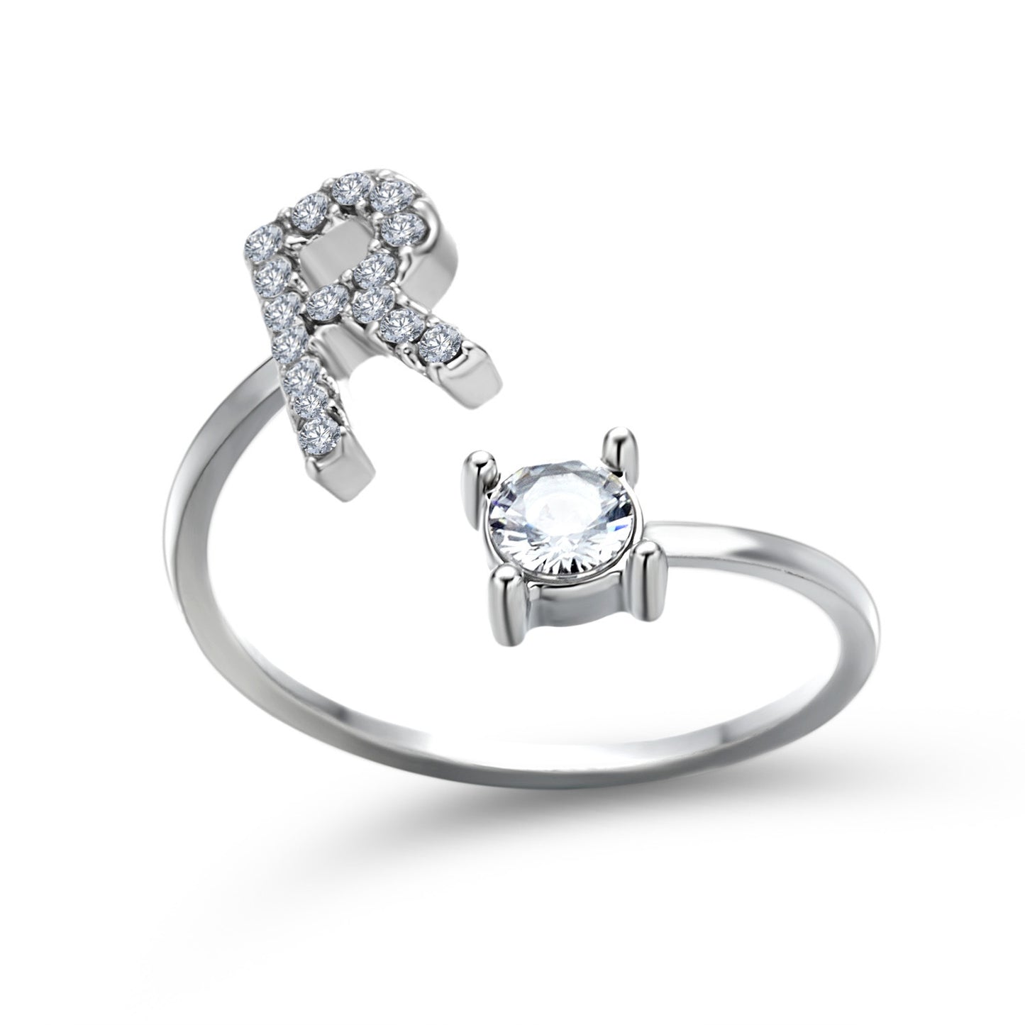 Adjustable ring with initials 26 letters
