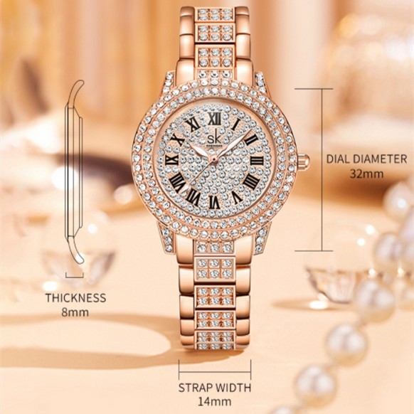 Orologio da donna alla moda con diamanti / zirconi