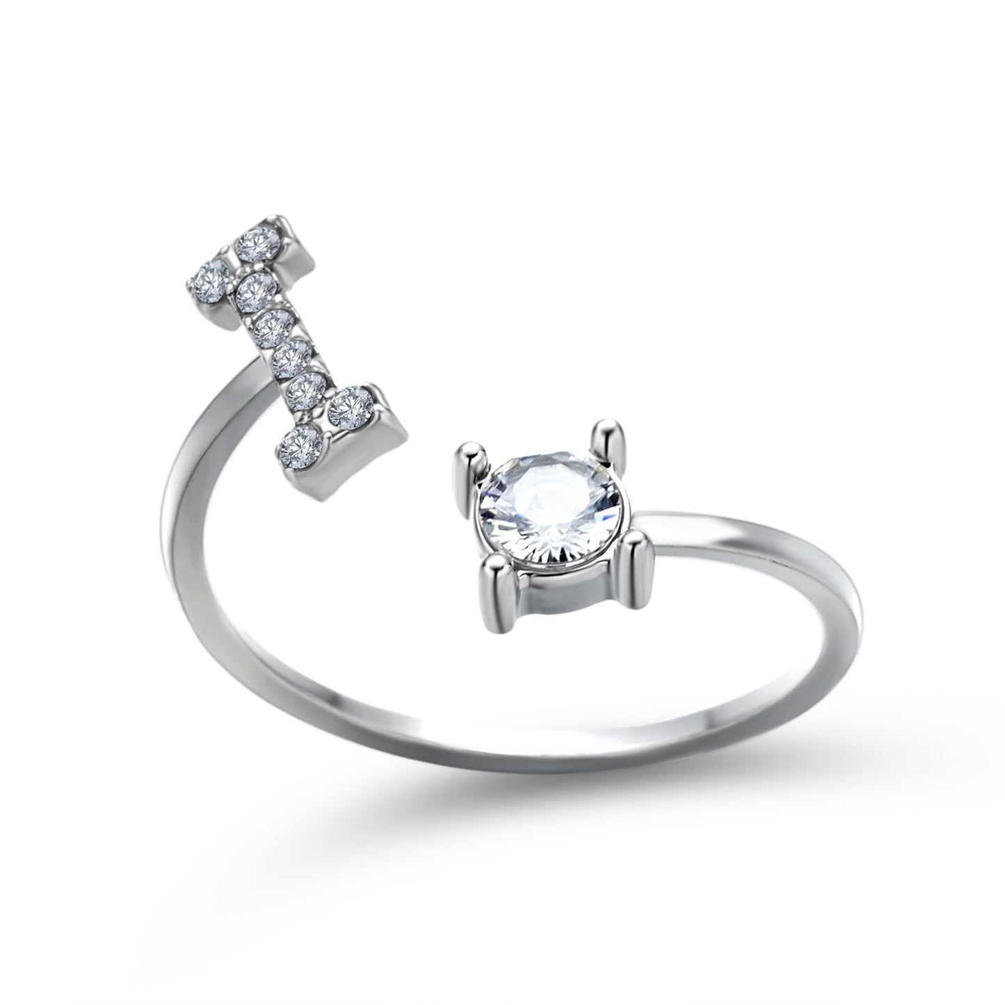 Adjustable ring with initials 26 letters