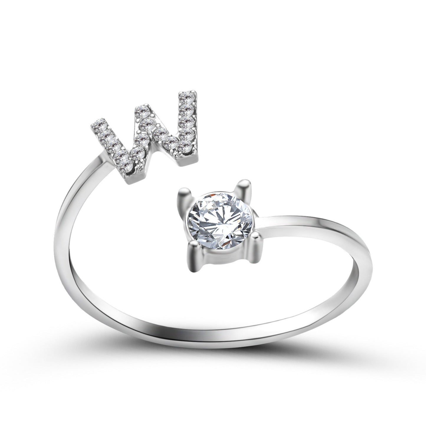 Adjustable ring with initials 26 letters