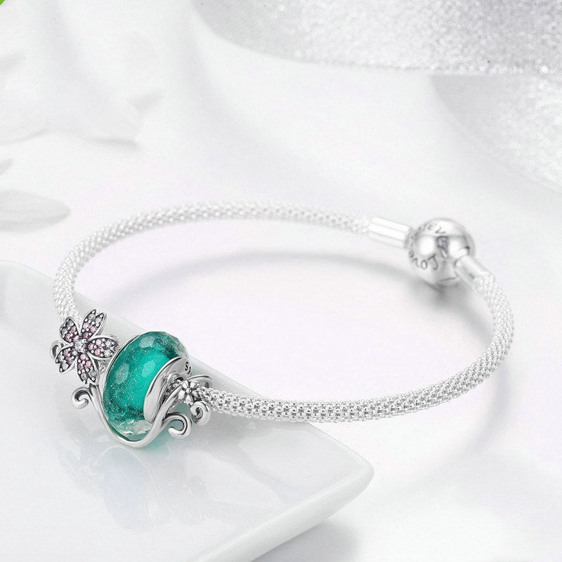 Bracciale argento fiore con decorazioni