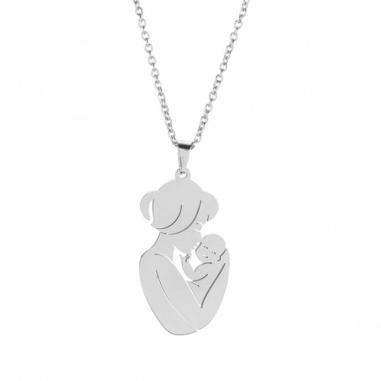 Collana con pendente madre e figlia stilizzate