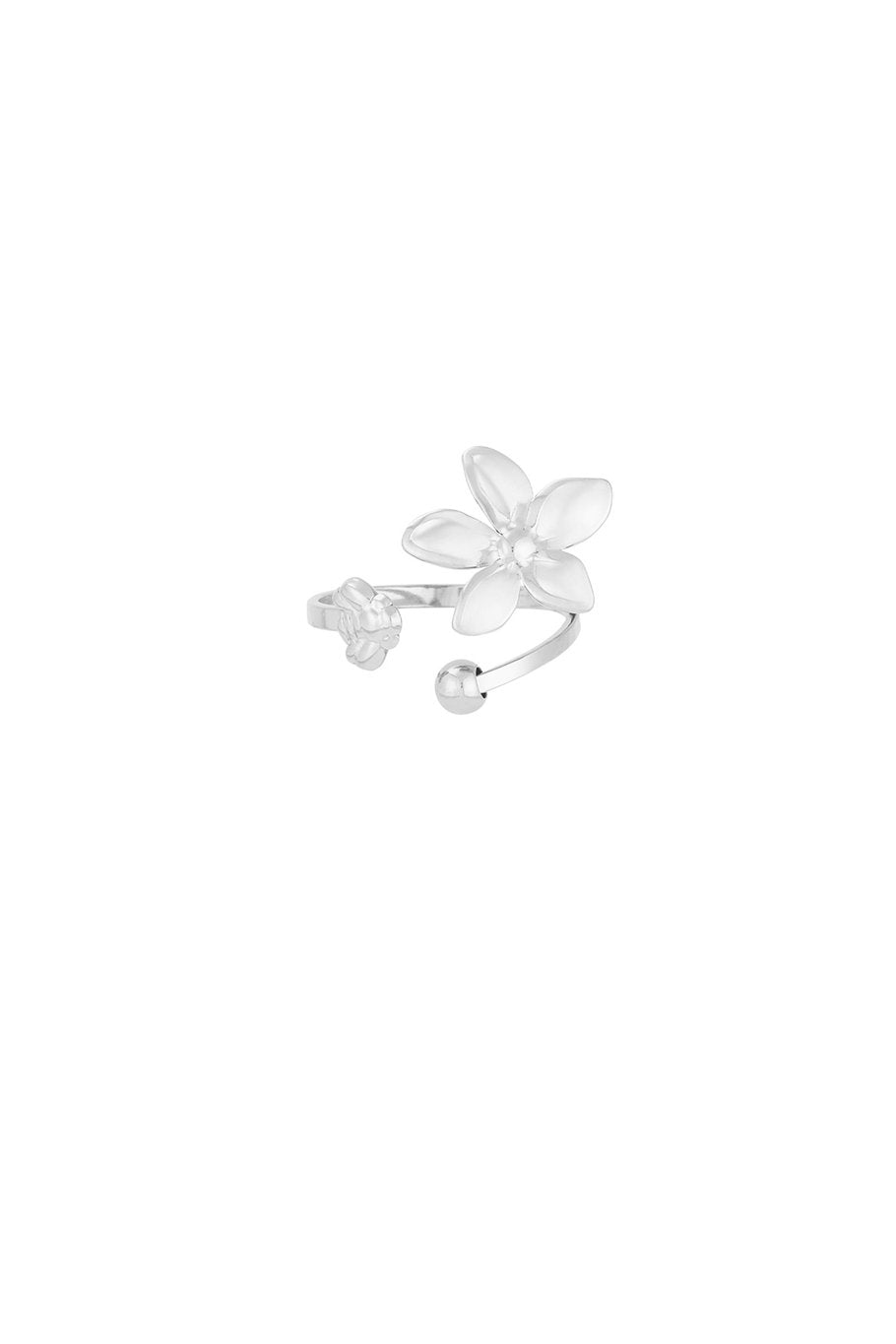 Anello delizia floreale ispirato alla natura colore argento 