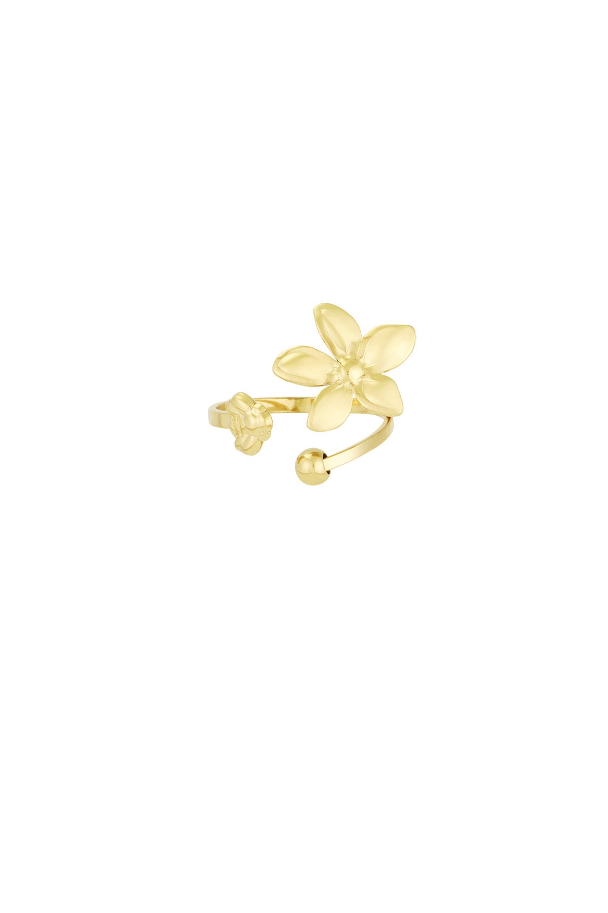 Anello delizia floreale ispirato alla natura colore oro