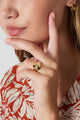 Anello minimal  in acciaio con doppia pietra 