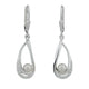 Orecchini pendenti ispirati alla natura in argento 925 con perle d'acqua dolce a forma di goccia e zirconi luminosi, 34x9mm