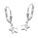 Orecchini pendenti in argento sterling 925 a forma di stella con tre zirconi luminosi, design ispirato alla natura e al cielo stellato, 7x7mm
